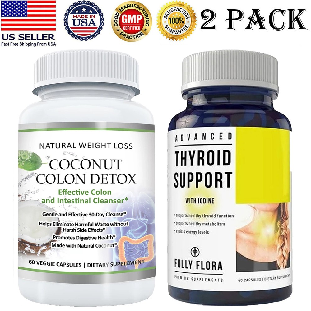 Coconut Colon Detox Digestive Health Weight Loss & Thyroid Support Supplements
