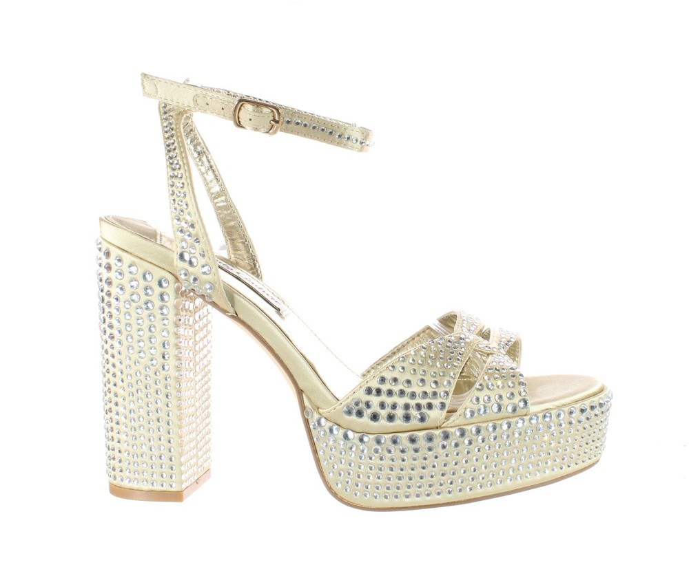 Lady Couture Gold Ankle Strap Heels for Women - Size 8 (7455267)