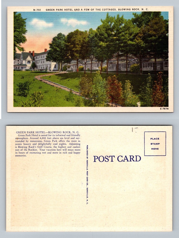 Blowing Rock, NC-North Carolina, Green Park Hotel and Cottages Vintage Postcard