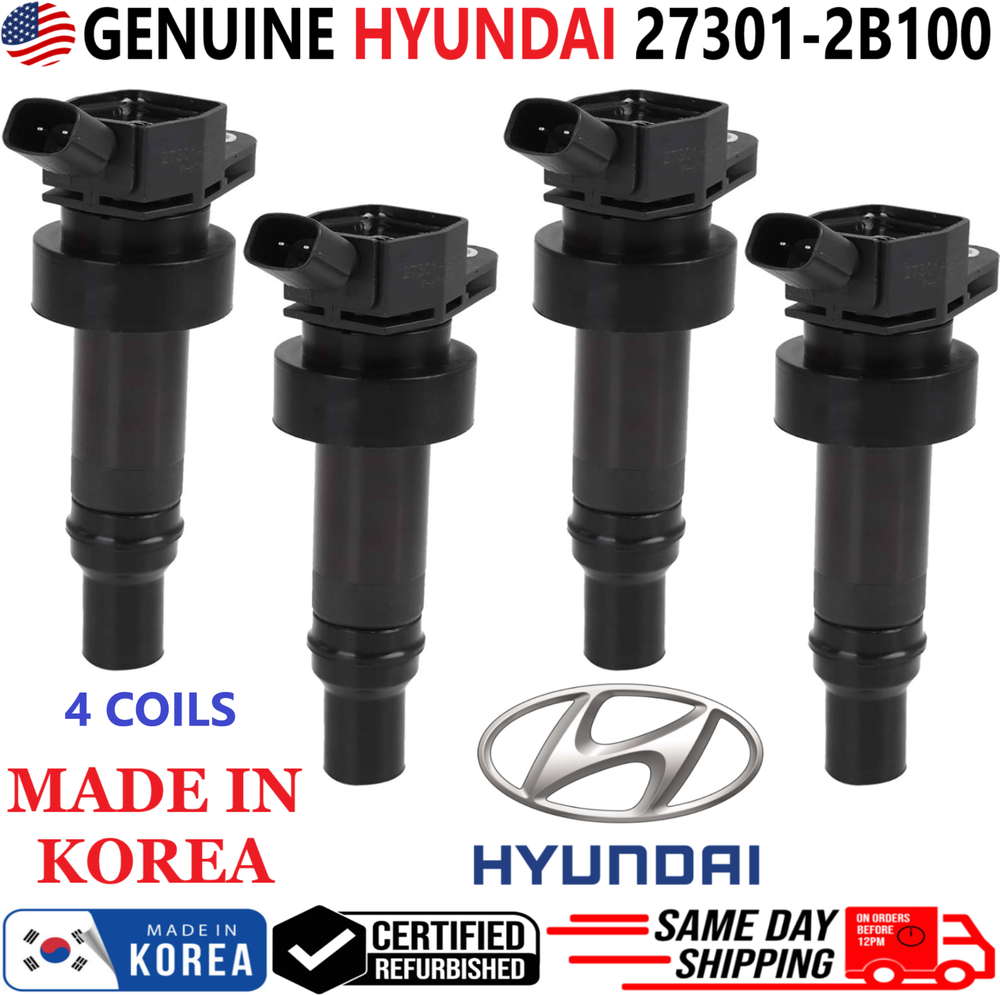 GENUINE HYUNDAI Ignition Coils For 2013-2019 Hyundai & Kia 1.6L I4, 27301-2B100