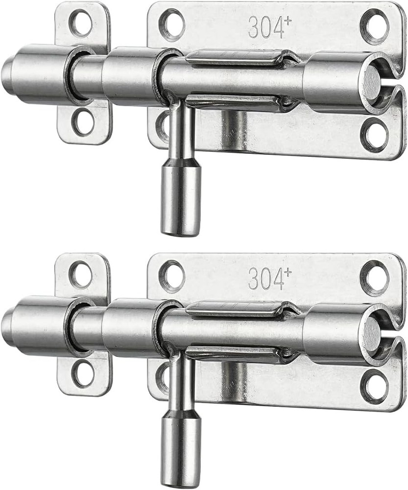 JQK Door Latch Lock Barrel Bolt 4 Inch, 304 Stainless Steel Slide Gate Latches S