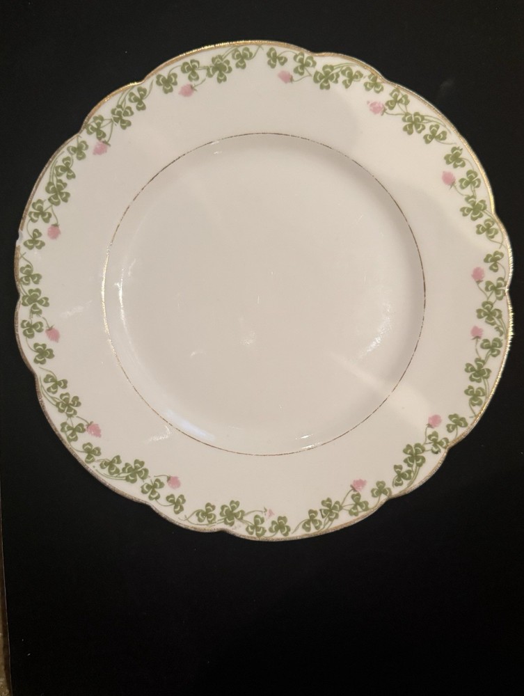 Antique D & C & Co France L Bernardaud & Co Limoges Shamrock 7 3/4” Plates (2)