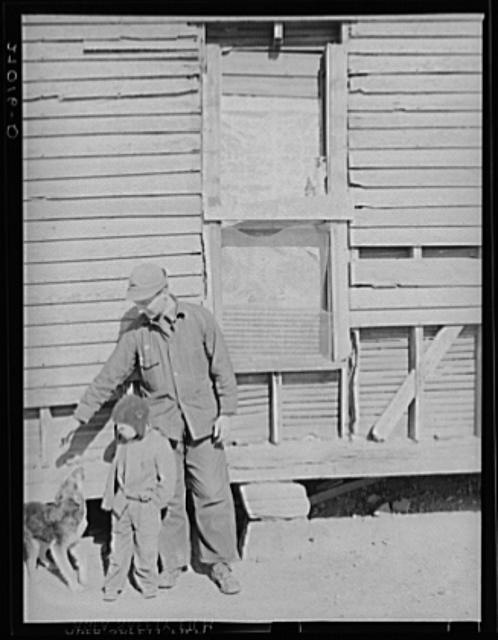 Gallatin County Illinois 1939 Rehabilitation Administration Client with Son