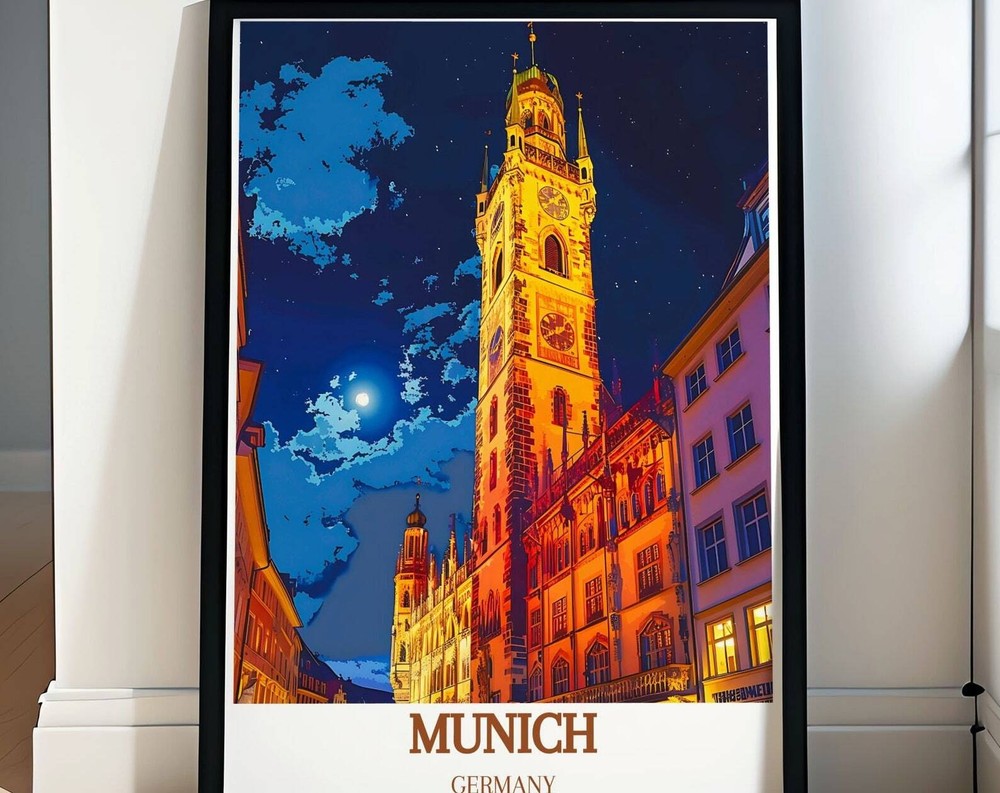 Munich Decor Germany Wall Art Marienplatz Art Germany Travel Gift Marienplatz
