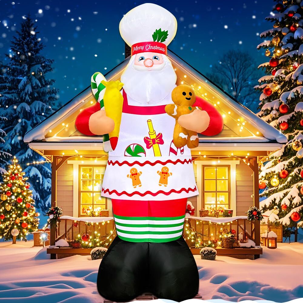 6FT Christmas Inflatable Santa Claus Outdoor Decoration, Santa Claus Blow Up ...