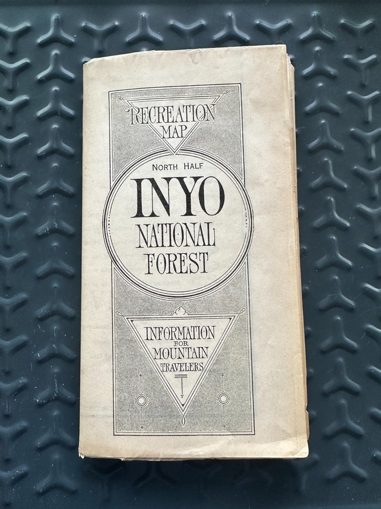 Rare 1917 Inyo National Forest Map, North Half, California, Incl Inyo & Mono CoBishop, Mammoth, Bodie, Benton, Mono Lake Bridgeport Ca