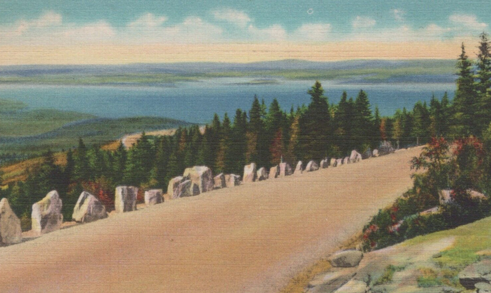 Acadia National Park & Mt. Desert Island in Bar Harbor ME Linen VTG Post Card-image