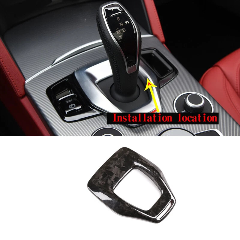 Forged Carbon Fiber Gear Shift Box Panel Cover For Alfa Romeo Giulia Stelvio 20+
