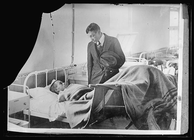 England Newton D Baker Red Cross Hospital Interior 1918 WWI Soldier Ward