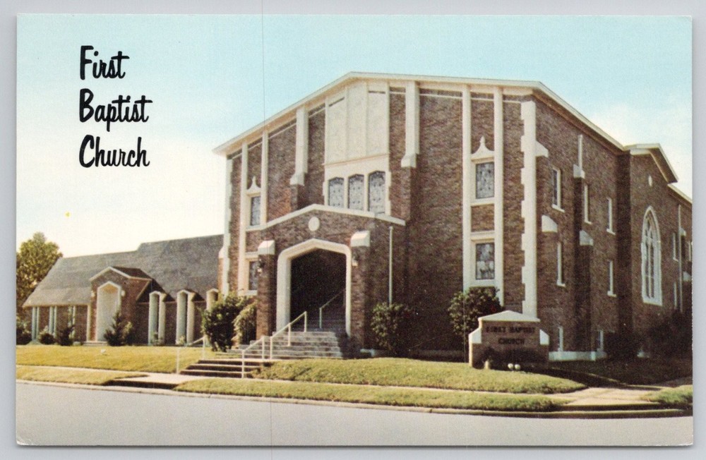 Vintage First Baptist Church Caldwell Texas Chrome Postcard J.C. Spencer
