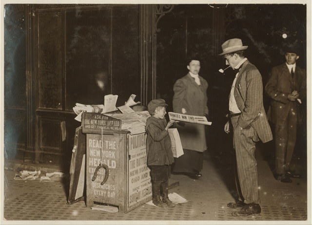 New York NY Columbus Circle 1910 Jerald Schaitberger paperboy newsstand