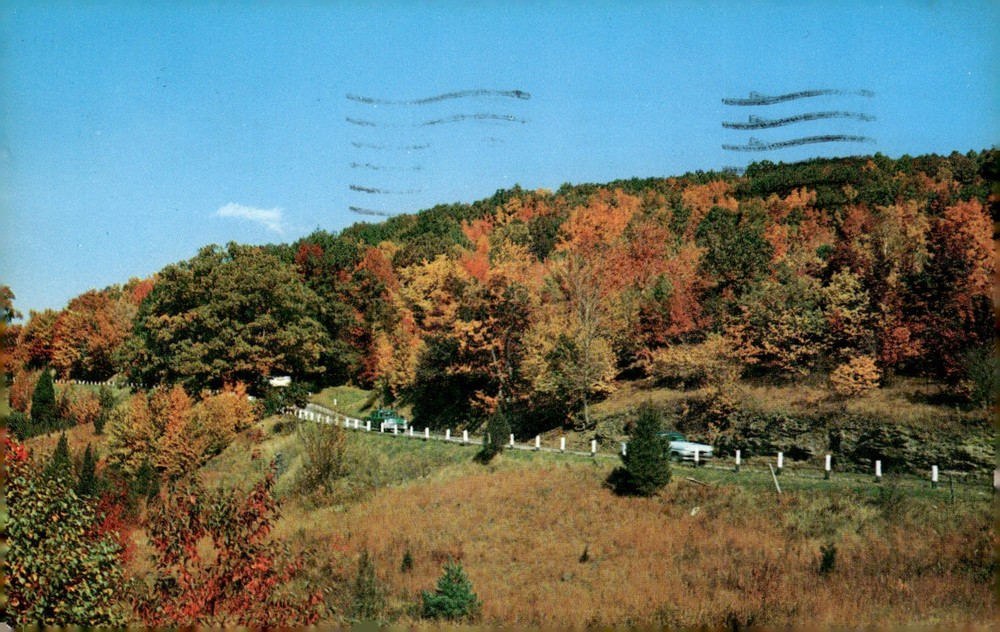 1968 Pownal Valley Vermont US Route 7 Autumn Fall Foliage Chrome Postcard