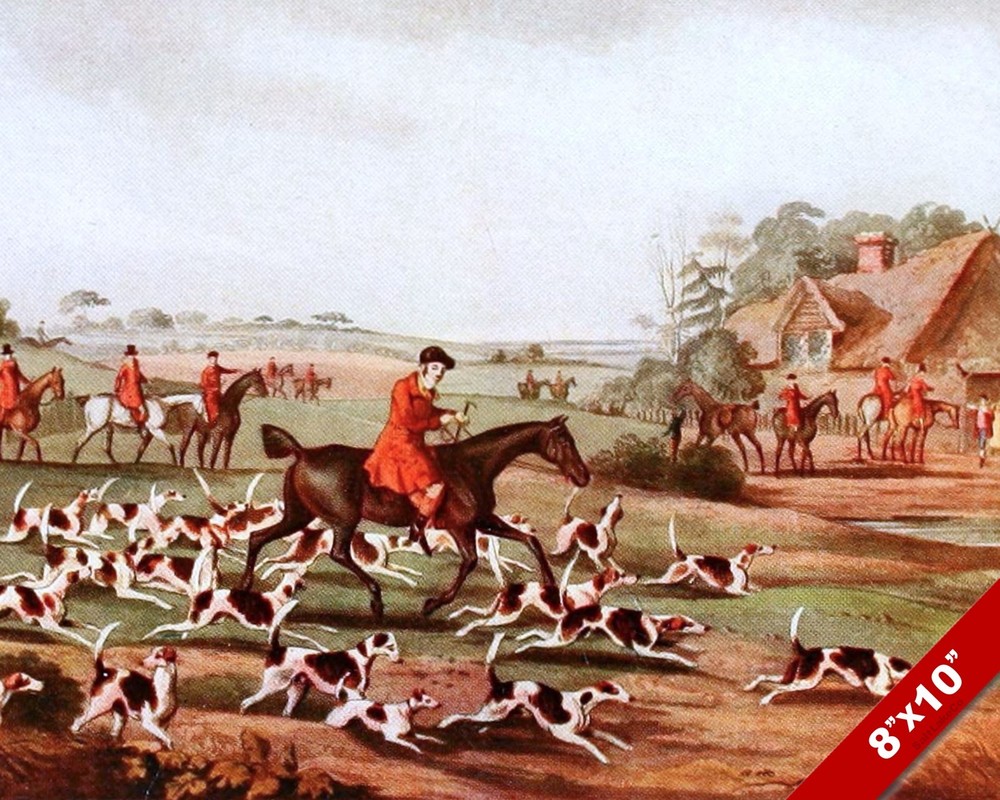 FOX GOING FOR COVER HUNT HORSE EQUESTRIAN HUNTING ART PAINTING REAL CANVAS PRINT