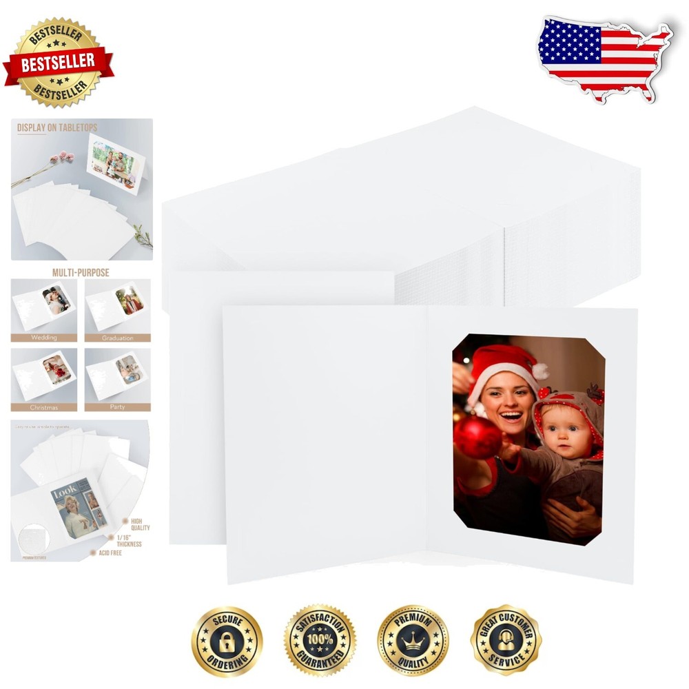 High-Quality Acid-Free Cardboard Photo Frames - Pack of 100 for Unique Displays-image