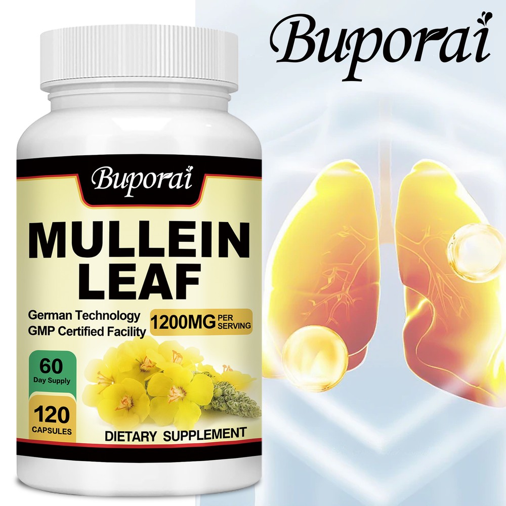 Mullein Leaf 1200mg - Soothe and Respiratory Health, Lung Cleanse and Detox