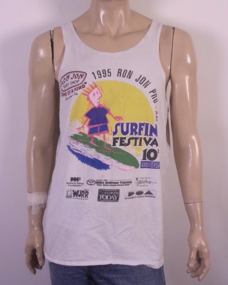 vintage 90s Ron Jon Surf Shop 1995 Surf Surfing Festival Tank Top T-Shirt sz XL