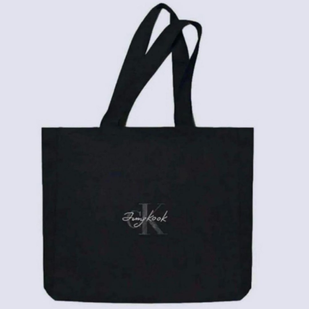 BTS Jung Kook Calvin Klein Tote Bag CKJK Official KPOP Limited Black Shopper New