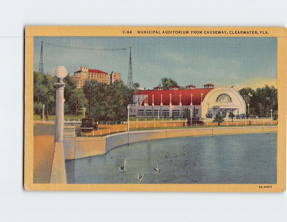 Postcard Municipal Auditorium from Causeway Clearwater Florida USA
