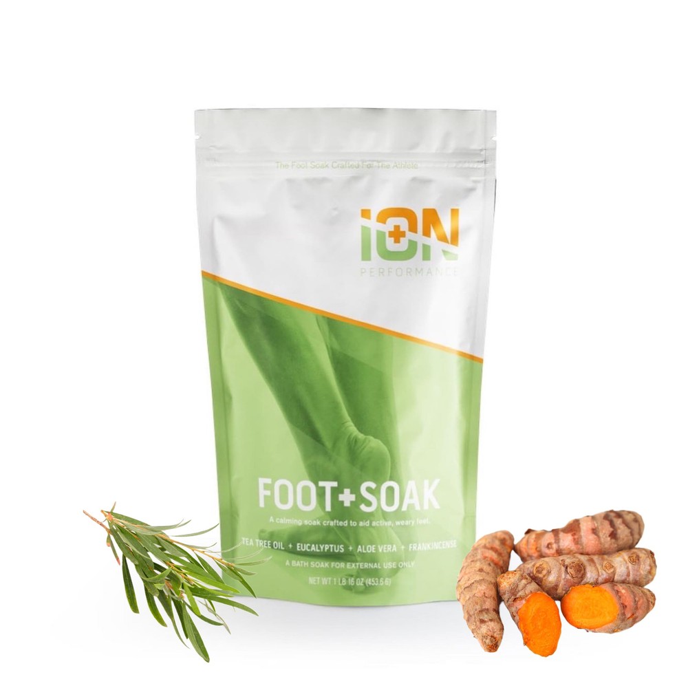 ION Sport Foot Soak with Tea Tree Frankincense Magnesium Turmeric Spearmint for Relaxation Recovery