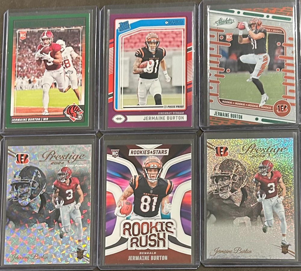 2024 Panini Football Jermaine Burton 6 Card Rookie Insert/Parallel Lot!