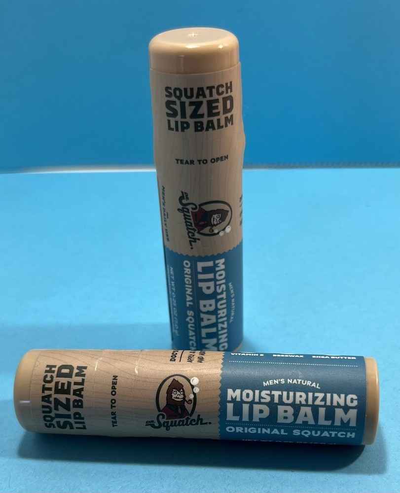 Dr. Squatch Moisturizing Lip Balm, Original Squatch, 0.25oz, Lot of 2