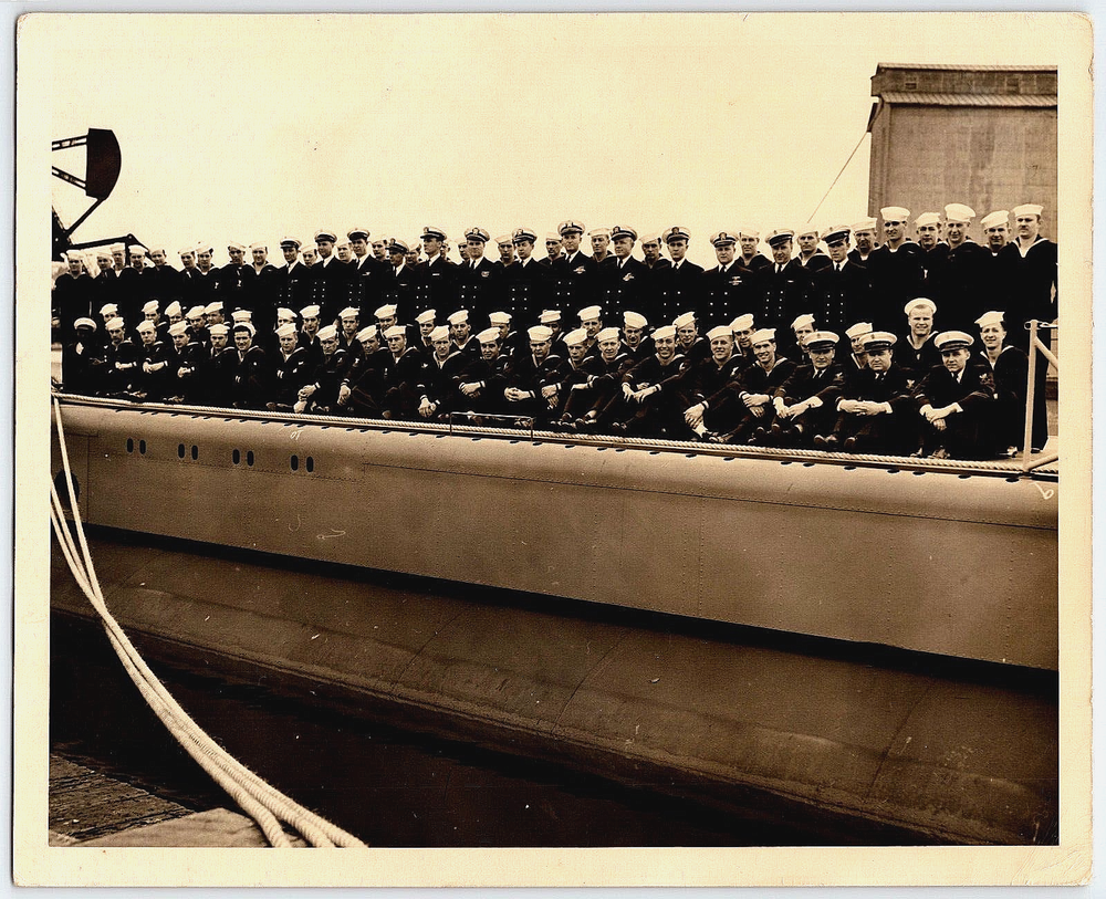Vintage US Navy Submarine Crew Photo Wisconsin Military Sailors