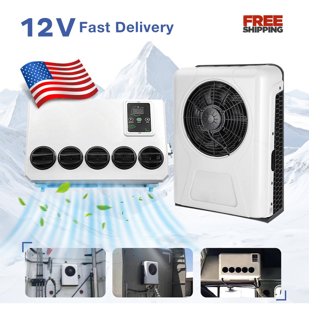 12V 12000BTU Mini Split Air Conditioner for Trucks Vans Caravans Tractors