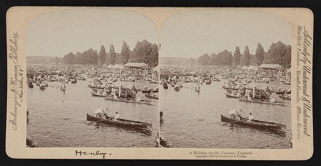 Henley Thames London England 1896 Holiday on the River Boating Stereoview