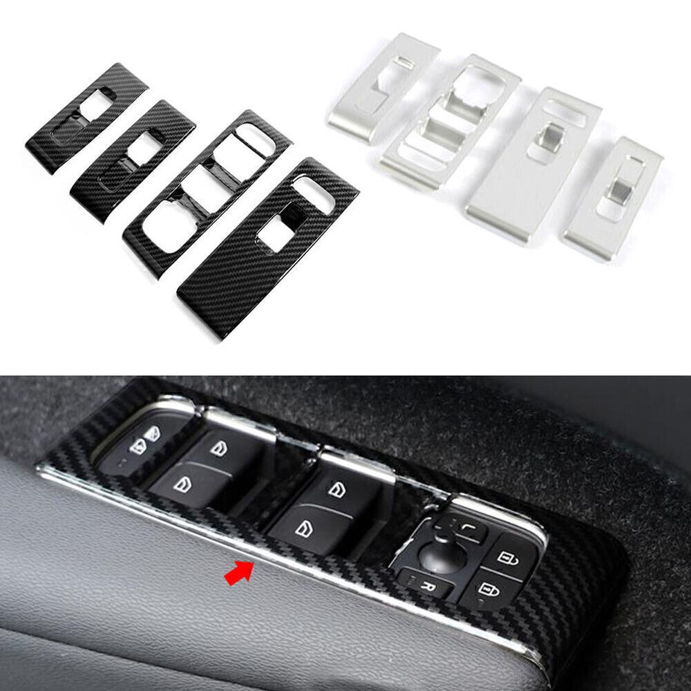 Matte Silver ABS Window Switch Cover Trim 4pcs for Volvo XC40 2018-2020 Upgrade  