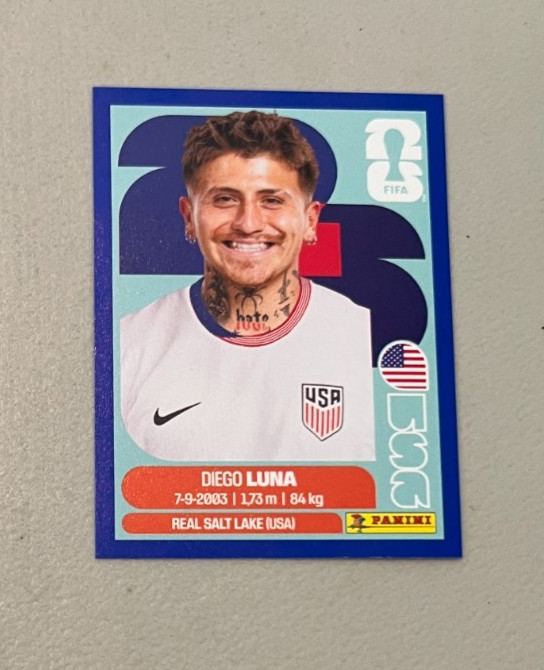 Panini FIFA World Cup 2026 Sticker Blue Parallel USA14 Diego Luna - USA