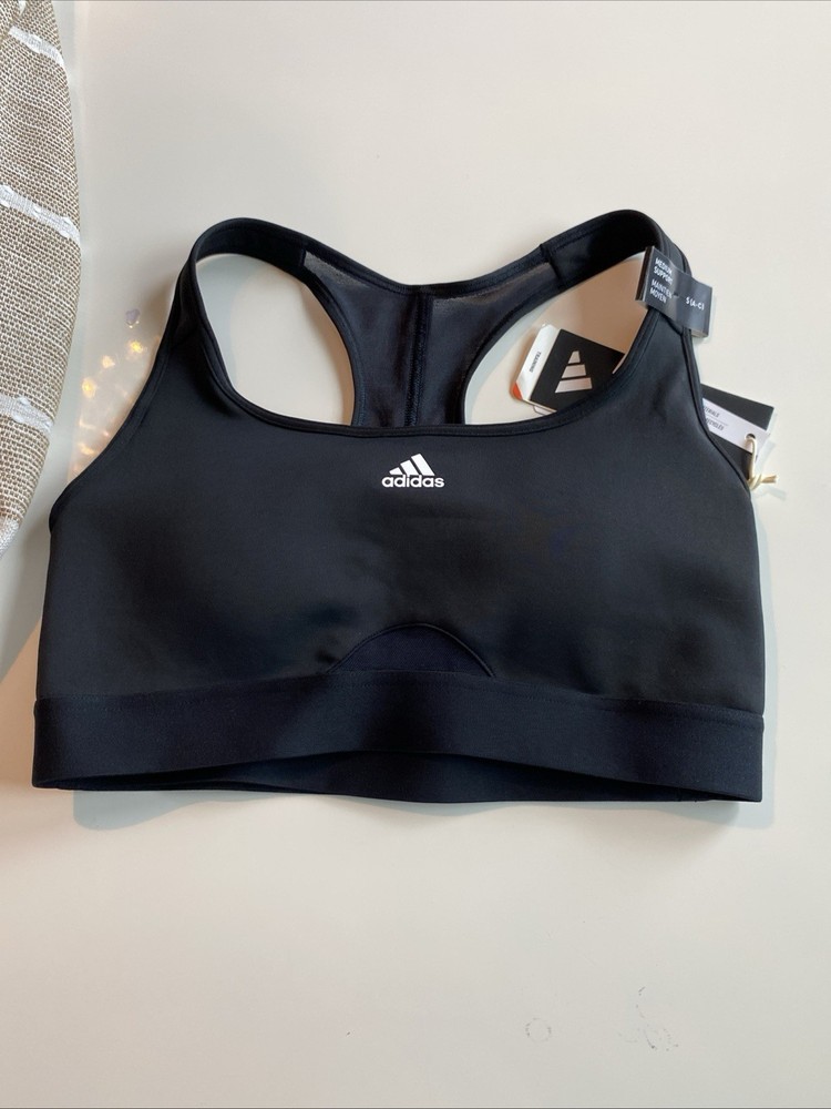 Women’s Adidas Athletic Training medium support Sports bra Black size Small New