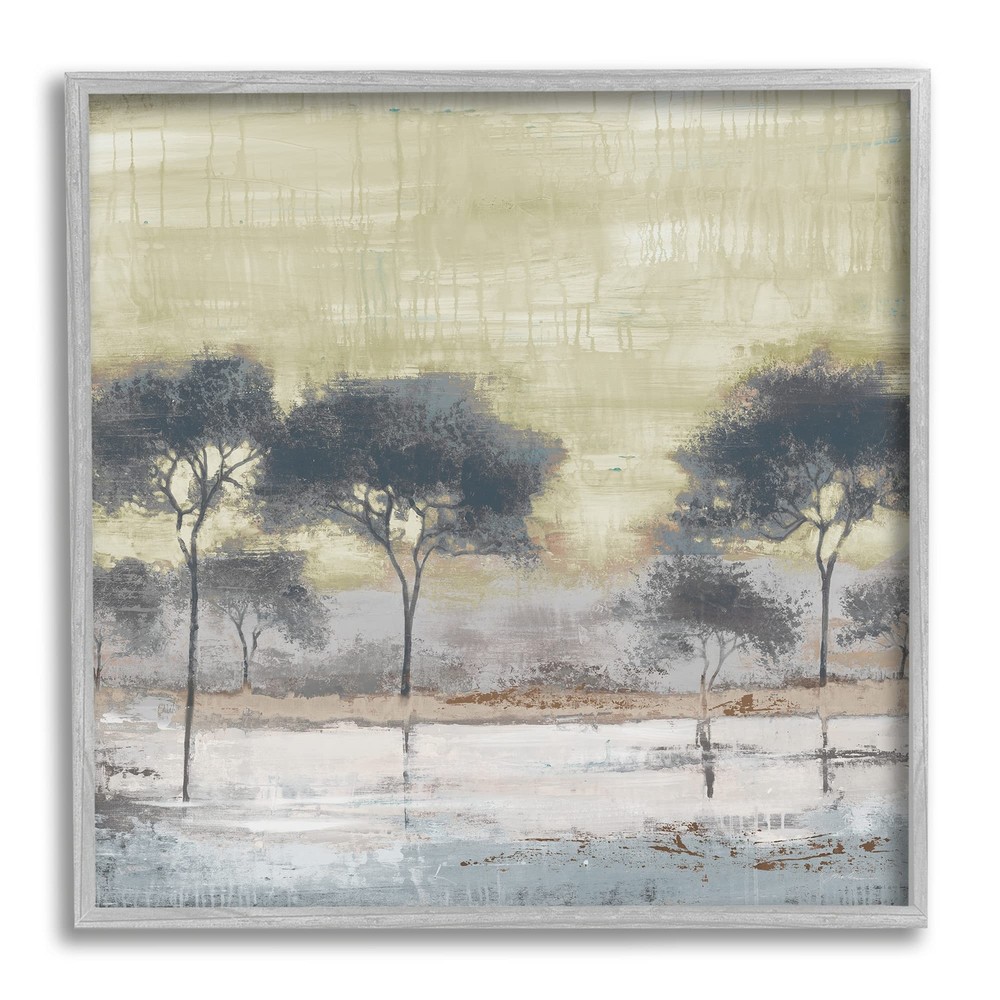 Rustic Abstract Tree Forest Blue Lake Neutral , Designed by Liz Jardine Gray ...-image