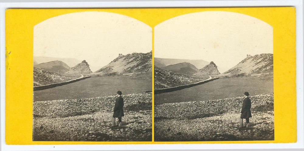 G2112~ ENGLAND – Lynton Valley of Rocks – 1860s Stereoview- Britton,  Barnstaple