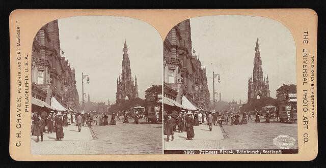 Photo:Princess Street, Edinburgh, Scotland 1900