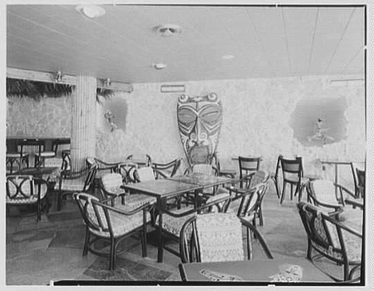 Miami Beach Florida Fontainebleau Hotel 1955 Boom Boom Tiki Bar Interior