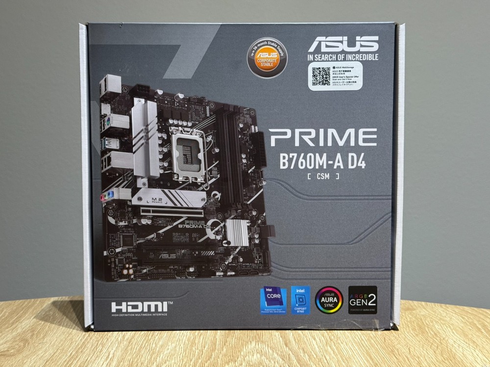 ASUS Prime B760M-A D4-CSM Intel B760 (LGA 1700) mATX Commercial CSM Motherboard