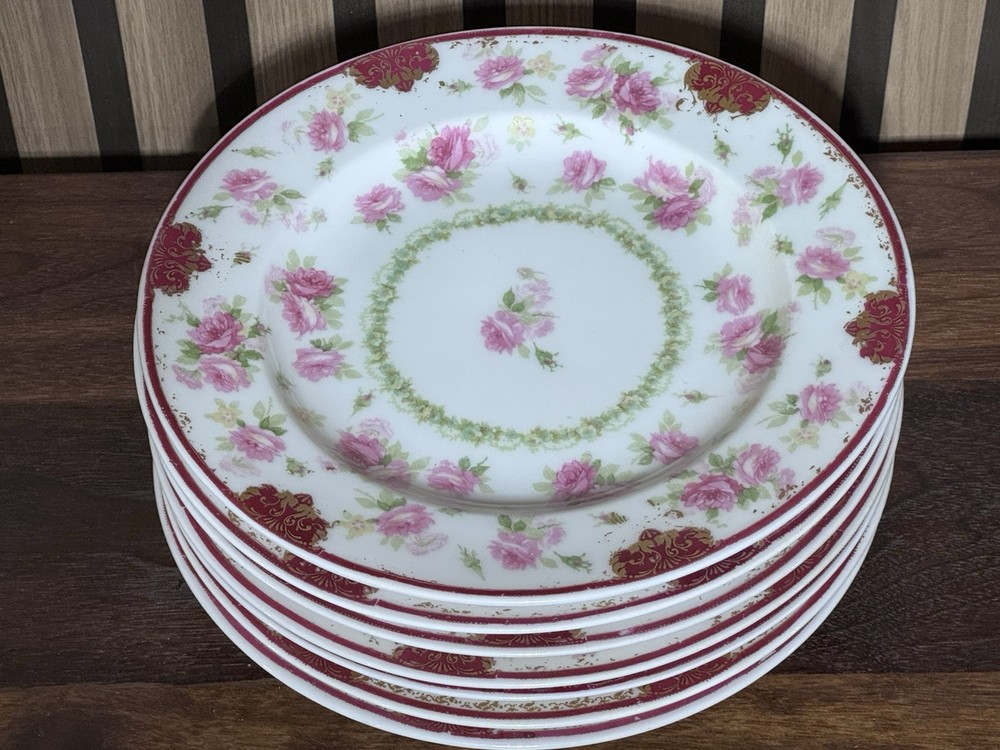 Vintage Limoges France Porcelain Plates Theodore Haviland Set Of 7