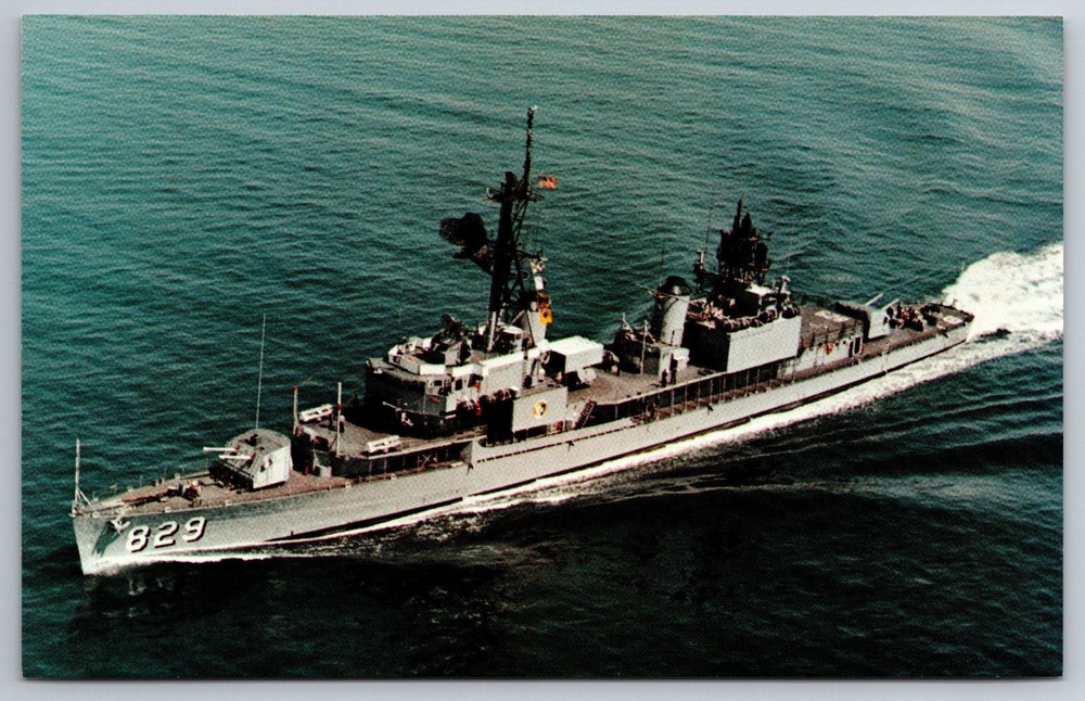 U.S.S. Myles C Fox DD 829 Navy Gearing Class Destroyer Photo Postcard