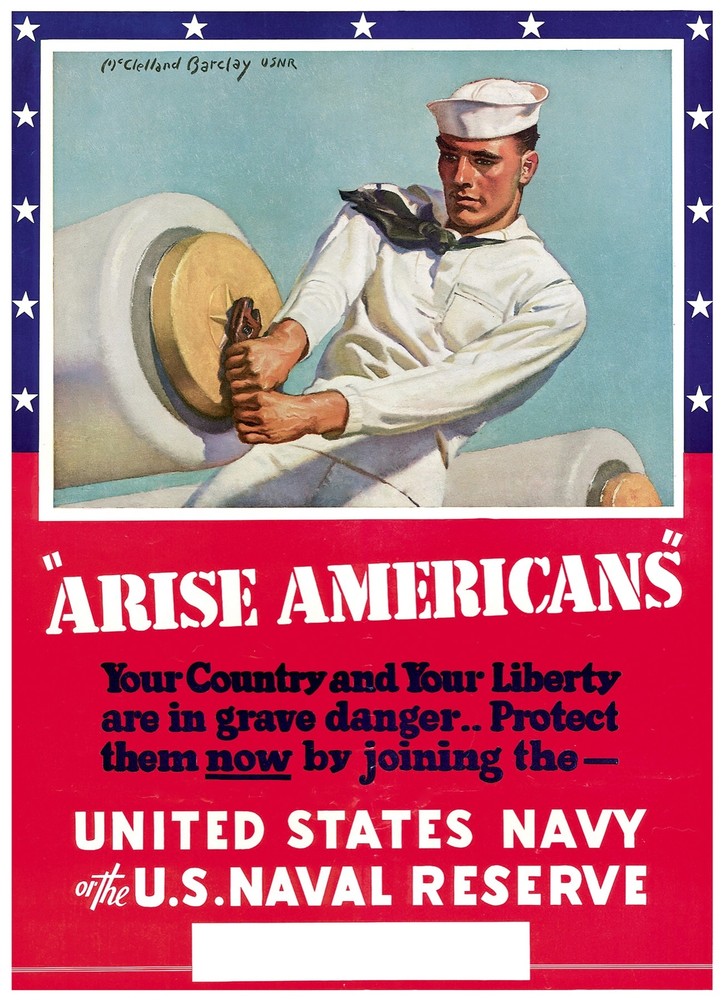 Decor US Navy Poster. Graphic Design. U. S Naval reserve. Home Wall Art. 1773