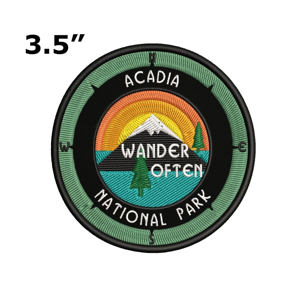 Acadia National Park Patch Embroidered Iron-On Applique Nature Souvenir-image