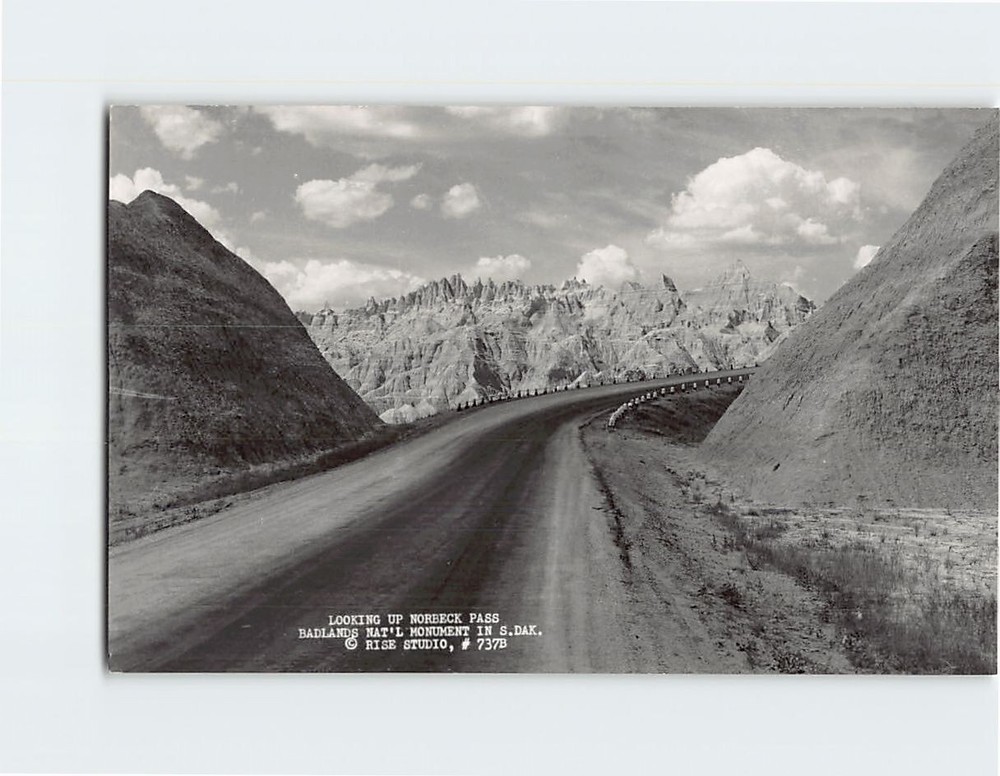 Postcard Looking up Norbeck Pass Badlands National Monument South Dakota USA