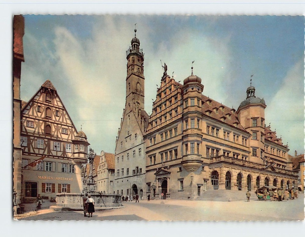 Postcard Town hall Rothenburg ob der Tauber Germany