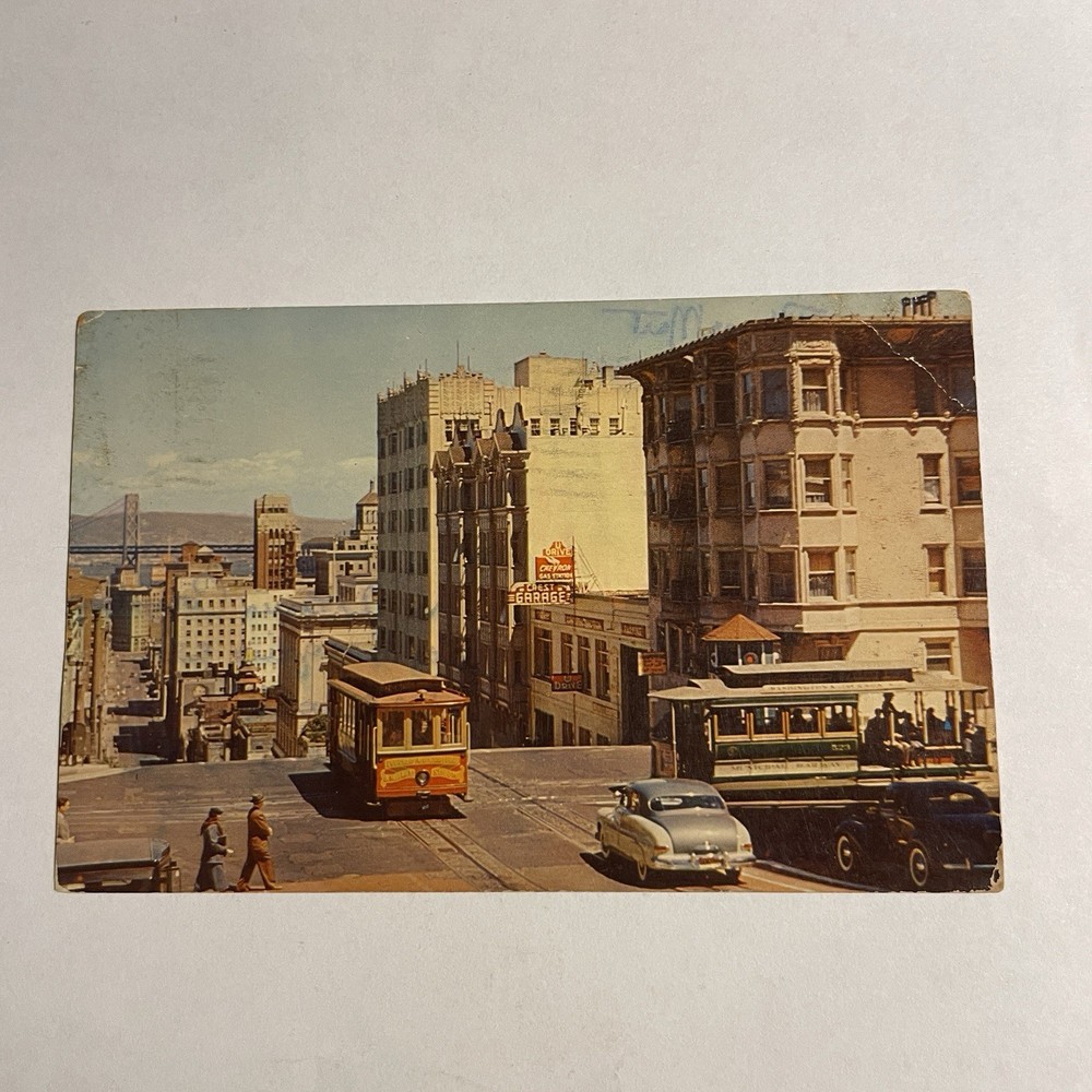 Postcard Cable Cars at Powell and Market Streets San Francisco California USA