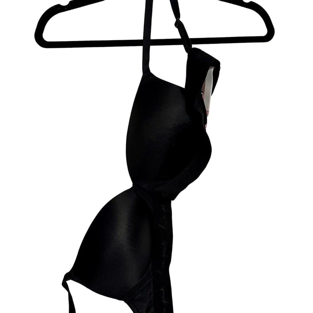 Victoria Secret Pink Black Bra l SIZE 38D