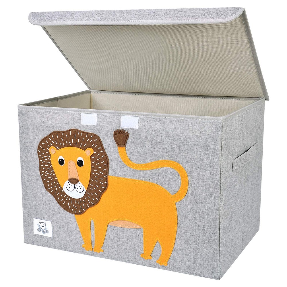 Foldable Large Chest with Flip-Top Lid, Collapsible Fabric Animal Storage Org...