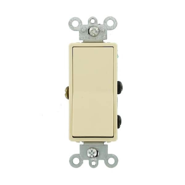 Leviton 15A 120/277V Decora 4-Way Residential Grade AC Quiet Rocker Switch Ivory-image