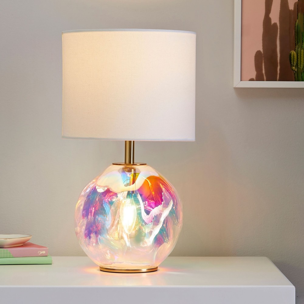 NEW - Pottery Barn Iridescent Globe Table Lamp (18