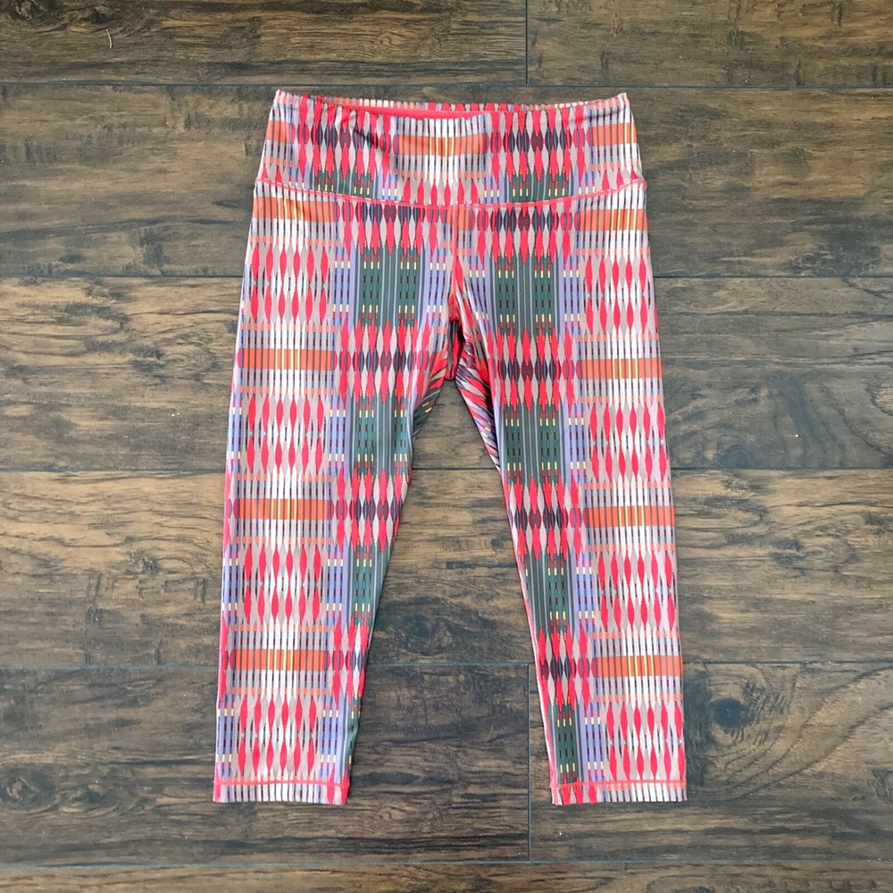 prAna Women's Medium Yoga Capri Leggings Stretch Multicolor Compression Fit