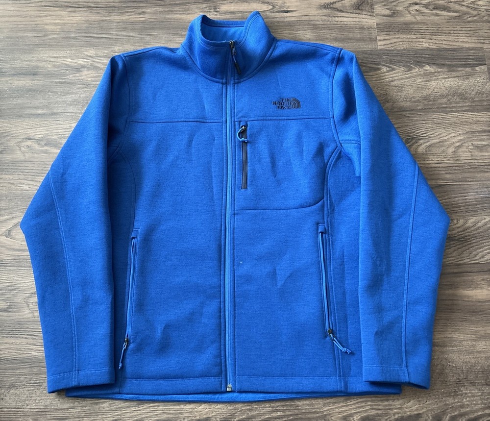 The North Face Haldee Full Zip Mens M Blue Softshell Athletic Polyester Jacket  
