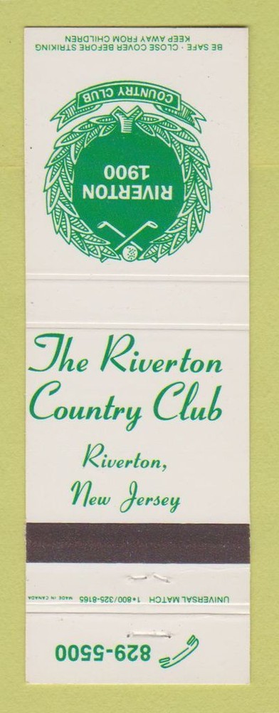 Matchbook Cover - Riverton Country Club NJ